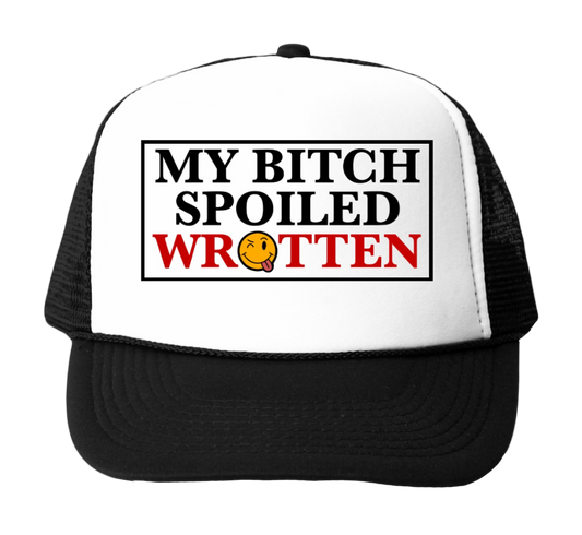 "SHE SPOILED" HAT - BLACK/WHITE