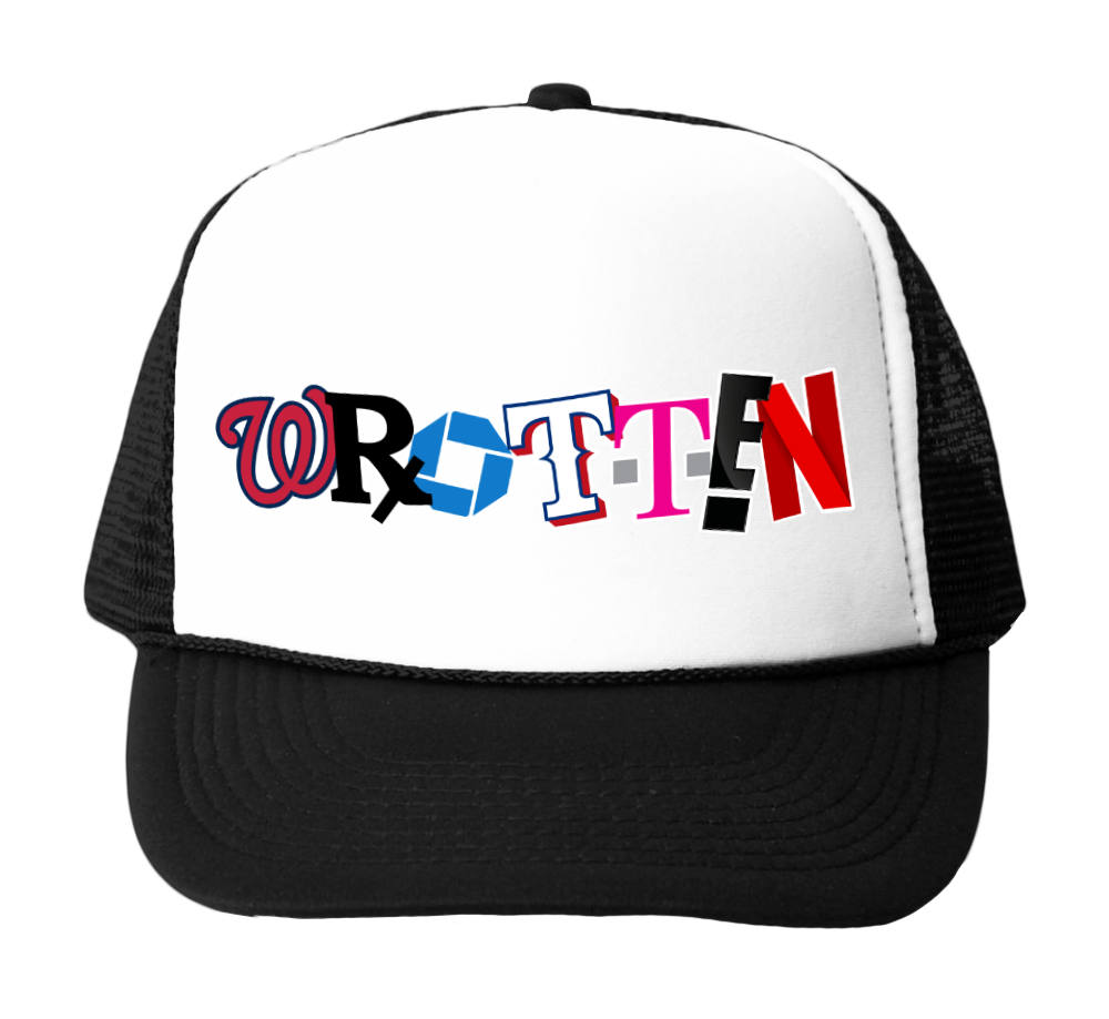 "WROTTEN EVERYTHING" HAT - BLACK/WHITE