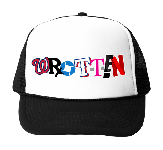 "WROTTEN EVERYTHING" HAT - BLACK/WHITE